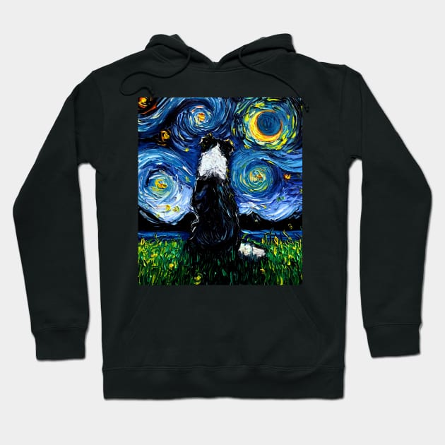 Border Collie Night 3 Hoodie by sagittariusgallery